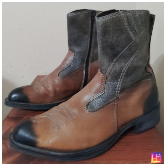 Aldo Brown and Black Cowboy Western Boots Size 41 - Picture 2 of 6